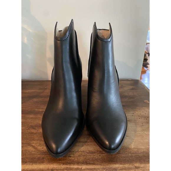 New Dolce Vita Rozane Snakeskin Embossed Leather Pull-on Booties Black Kors Sz 7 - Picture 6 of 7